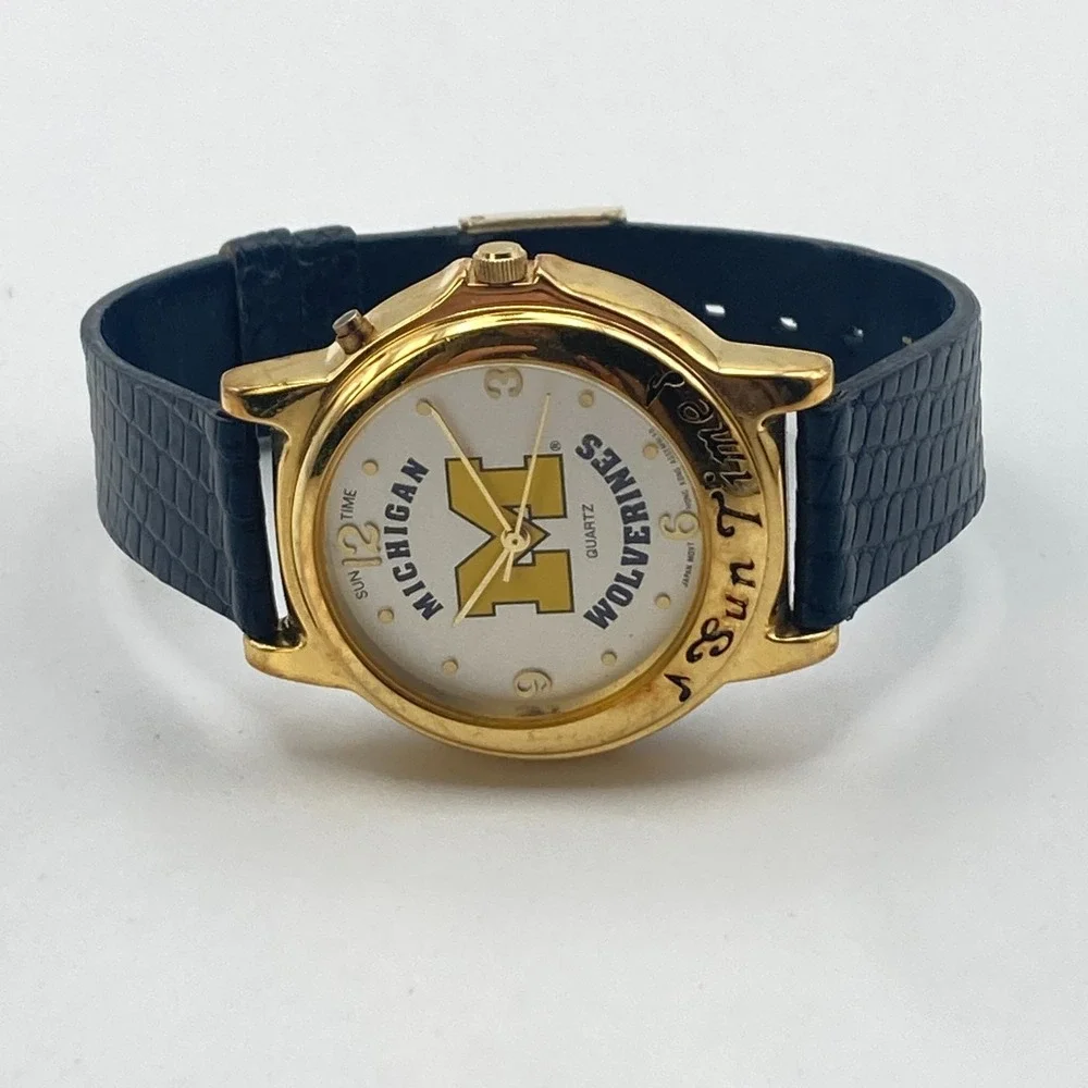 University of Michigan Wolverines Men's Watch 34mm Sun Time NO MUSIC New Battery